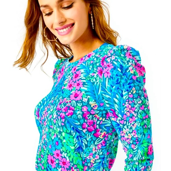 NWT LILLY PULITZER L JANSEN DRESS MULTI TINY GARDEN BEAUTIFUL! - Picture 5 of 9